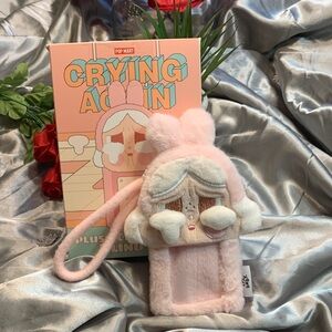🌹Pop Mart 'Crying Again' Plush Card Holder - Pink • New In Box